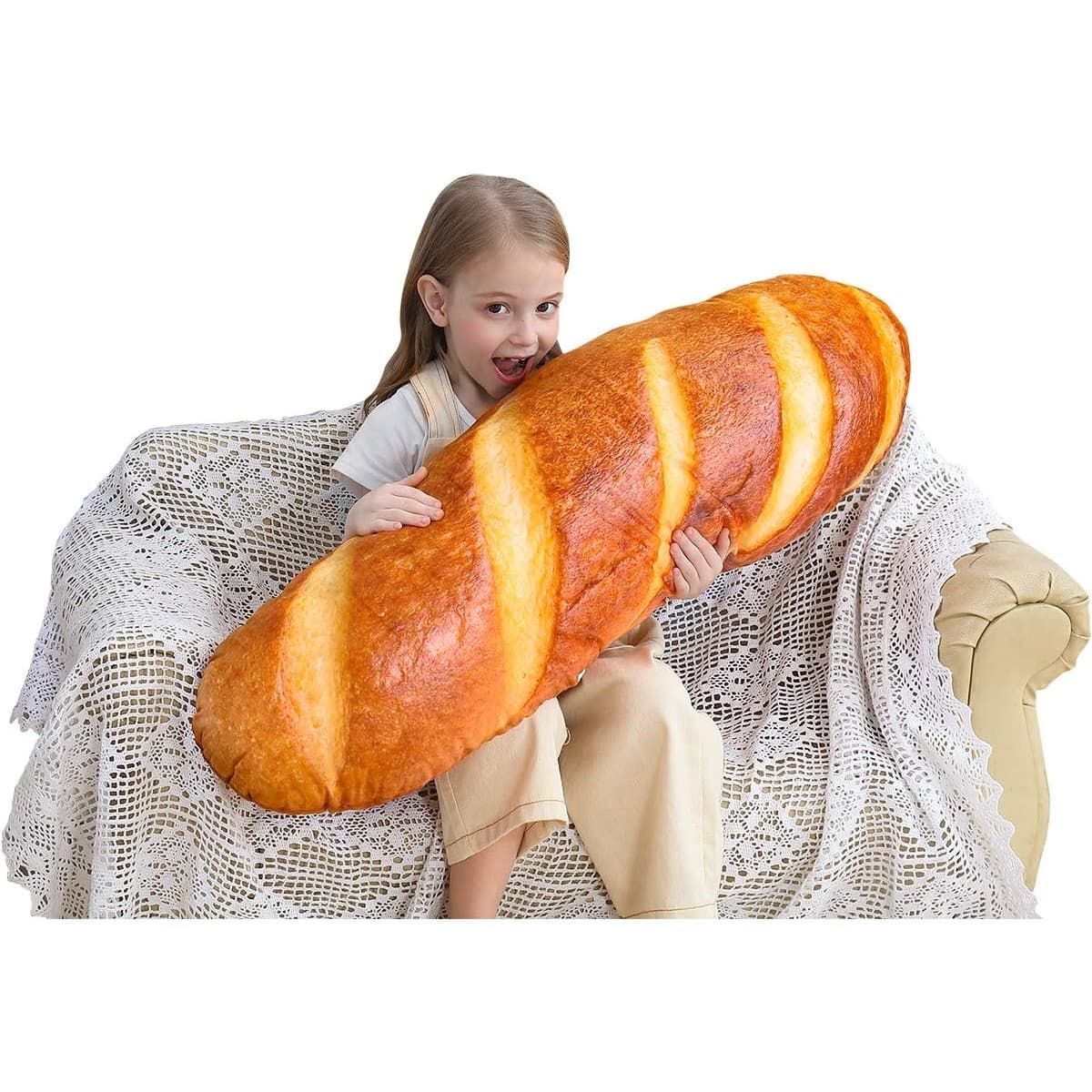 Wepop oversized plush pillow printed like a baguette