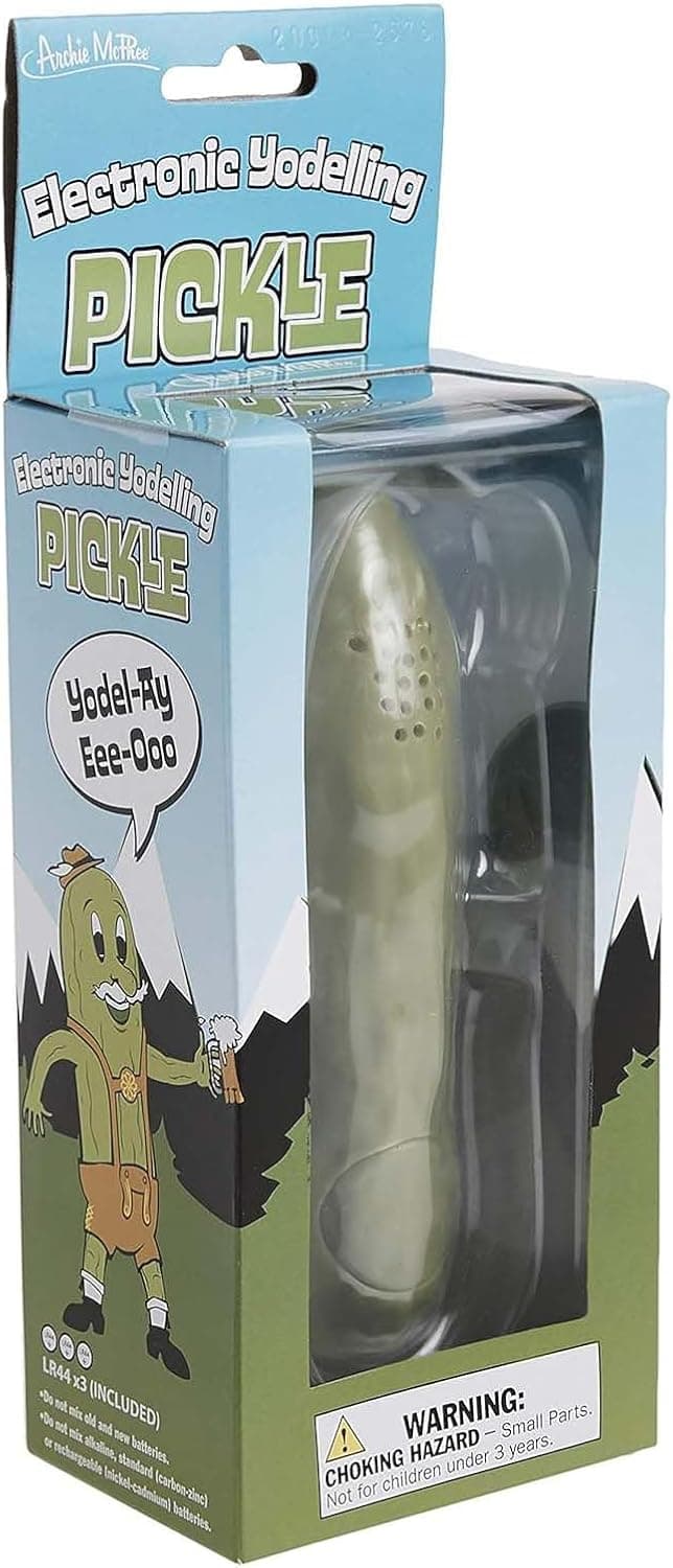 Green Archie McPhee Yodeling Pickle novelty musical toy