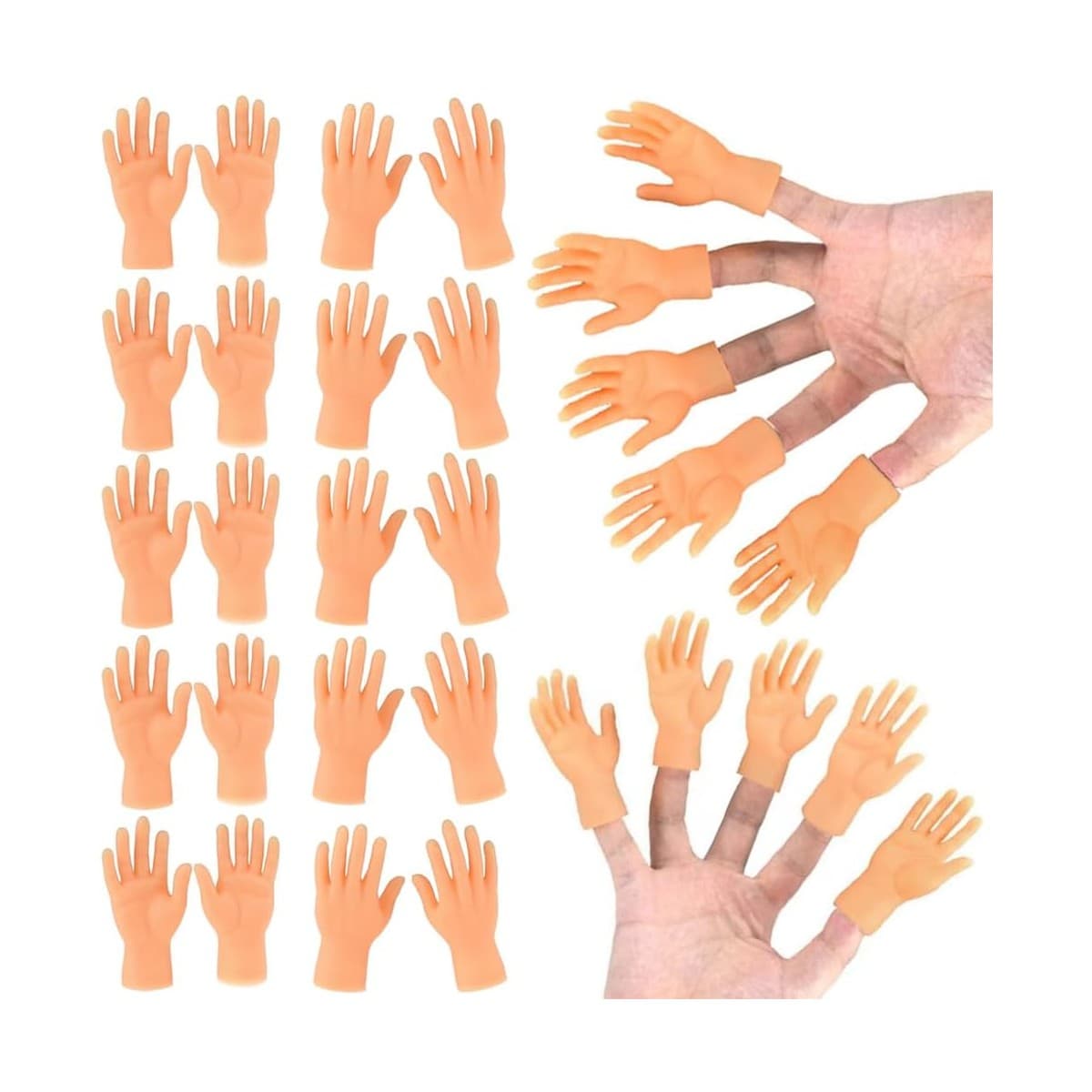 Assorted tiny rubber hands worn on fingertips