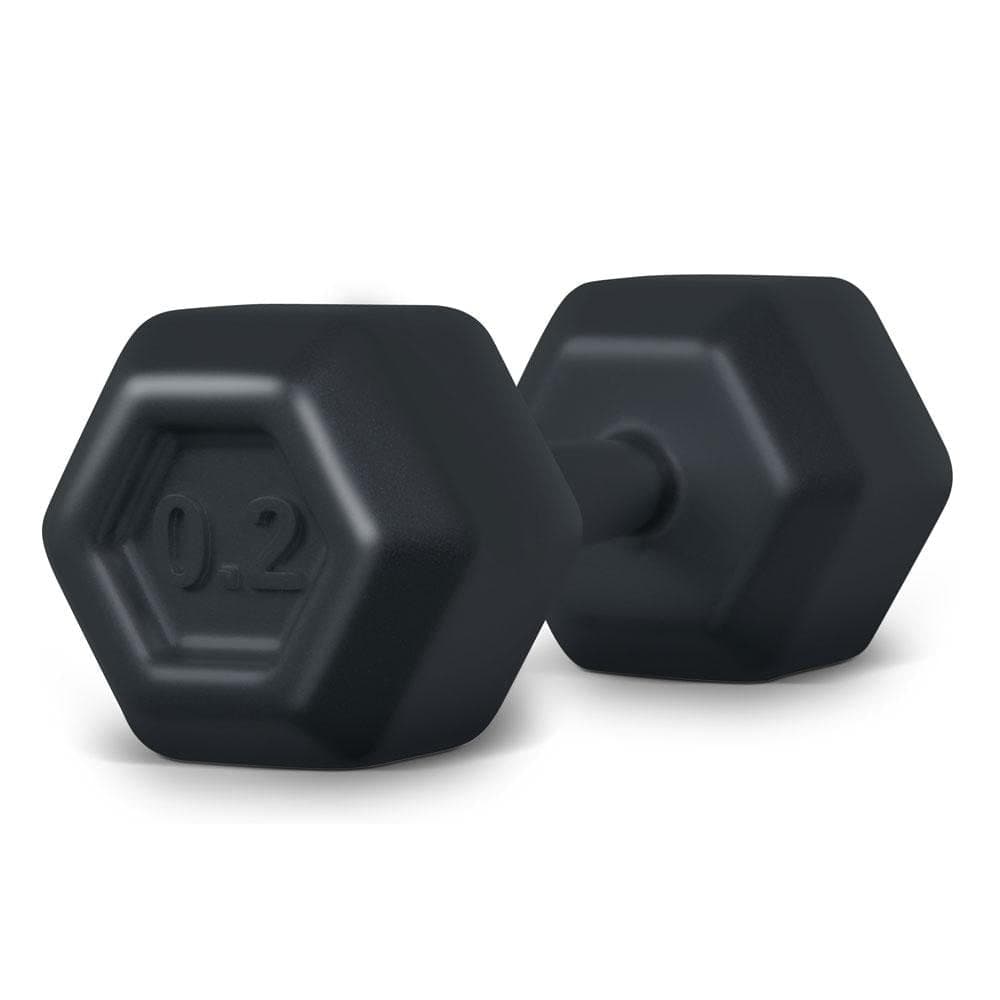 Black dumbbell-shaped Genuine Fred Buff Baby rattle