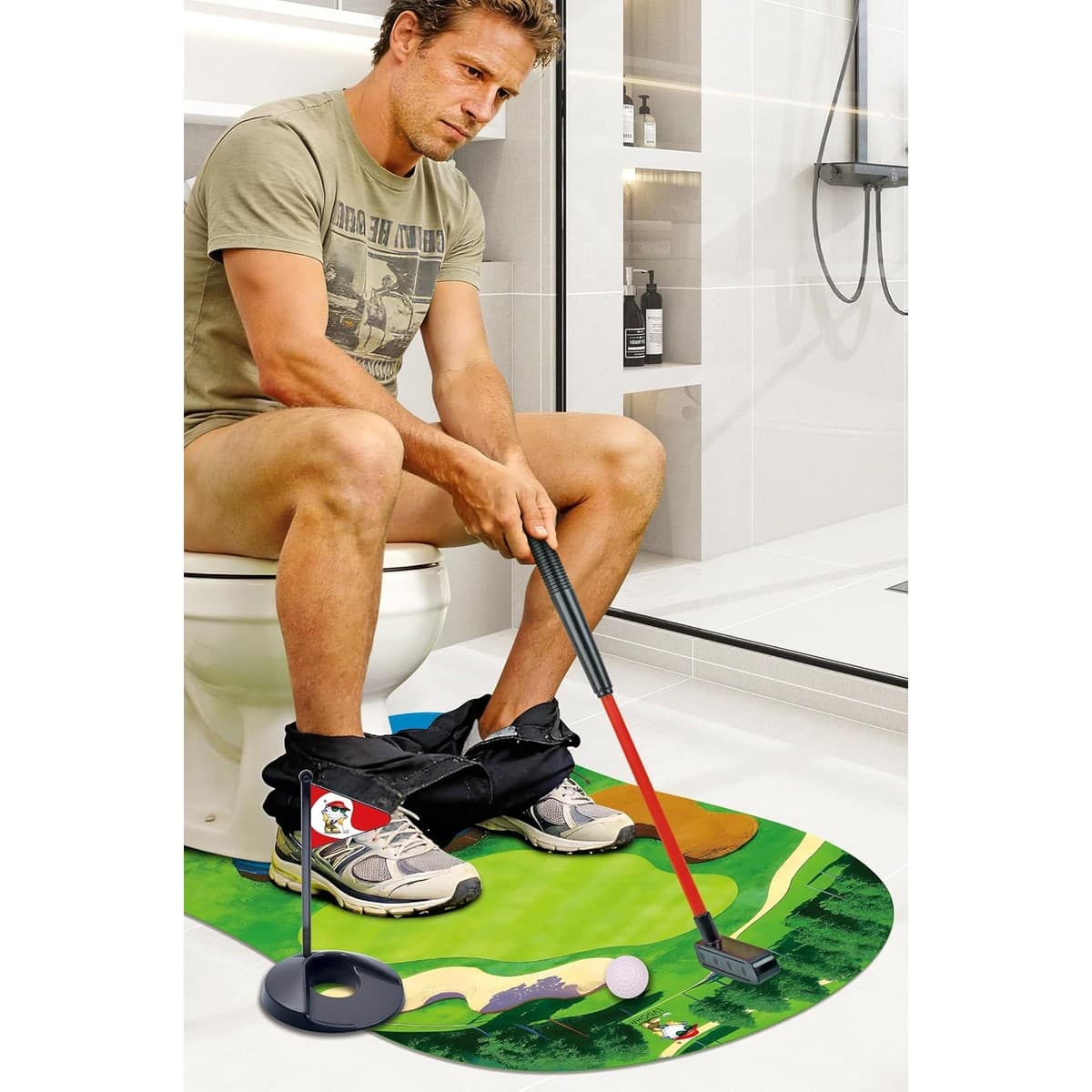 GOODLYSPORTS miniature toilet golf putting set