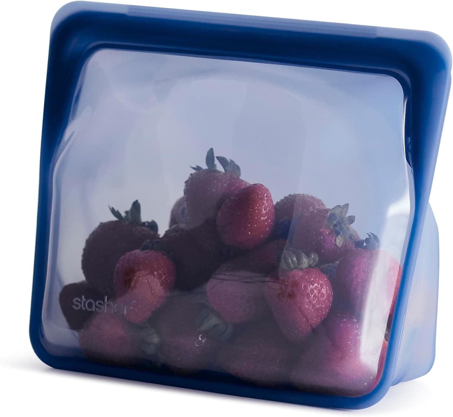 Deep-ocean blue Stasher Stand-Up Mid reusable silicone food bag