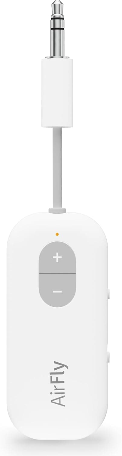 White Twelve South AirFly SE Bluetooth audio transmitter and charging cable