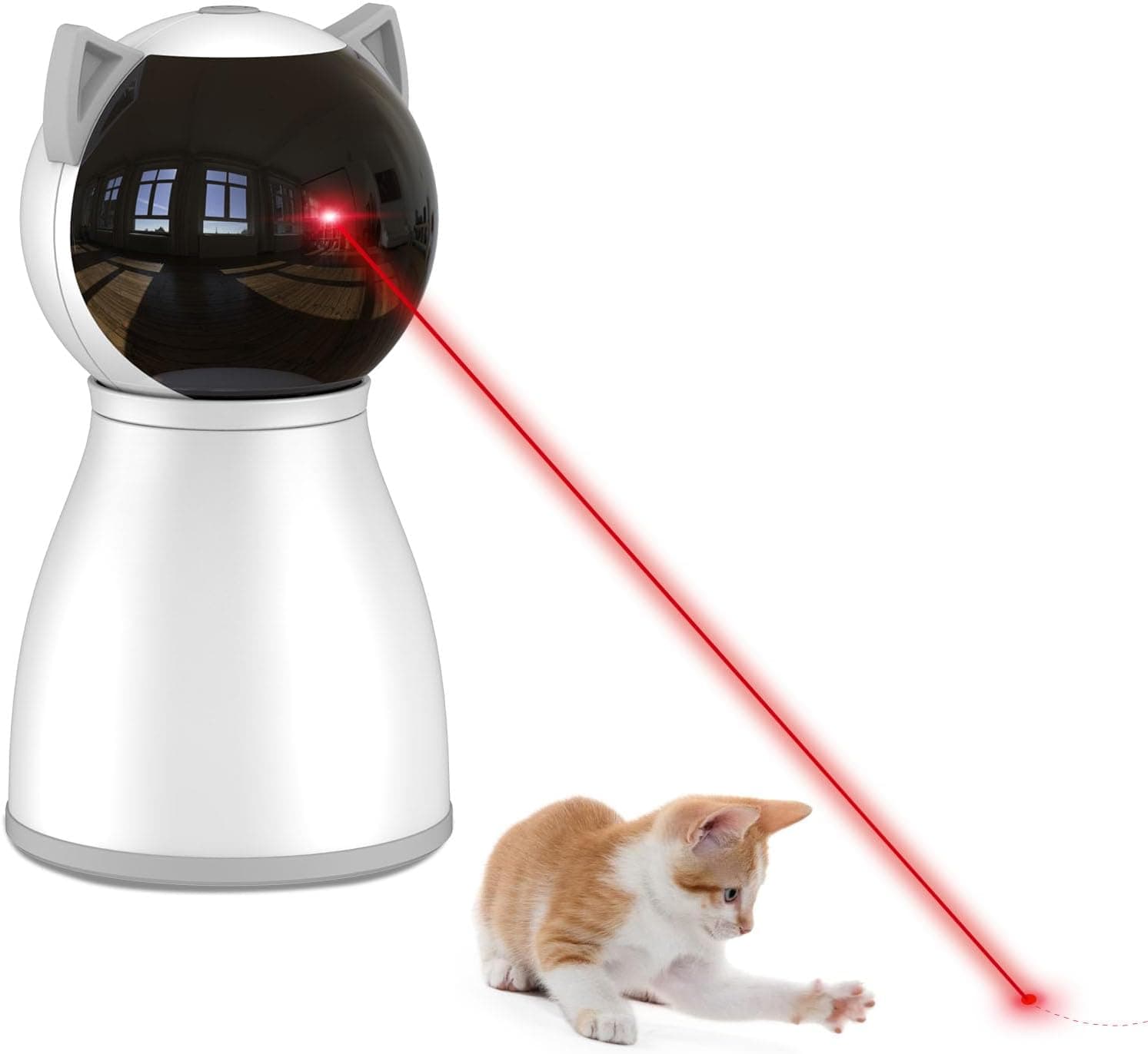 White YVE LIFE rechargeable automatic laser toy for indoor cats